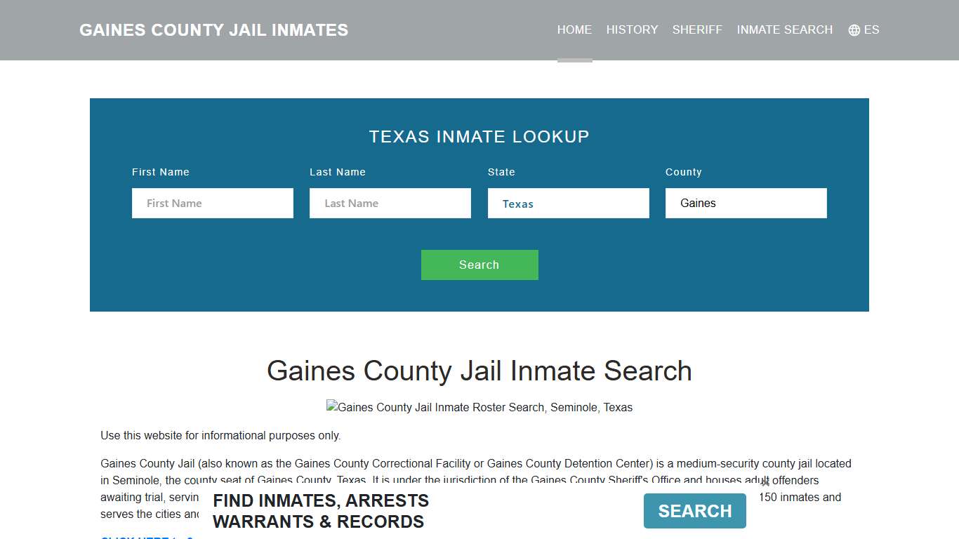 Gaines County Jail Inmate Roster Lookup, Seminole, TX